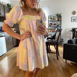 UO baby doll puff sleeve mini dress